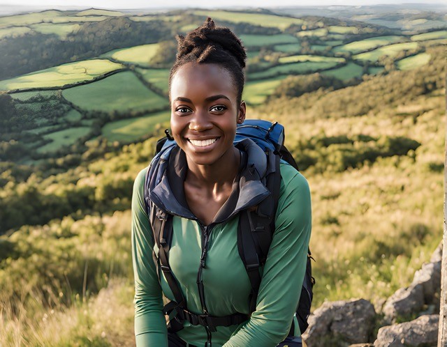 woman in ireland hiking in nature