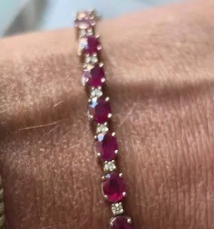 14k gold and natural ruby bracelet
