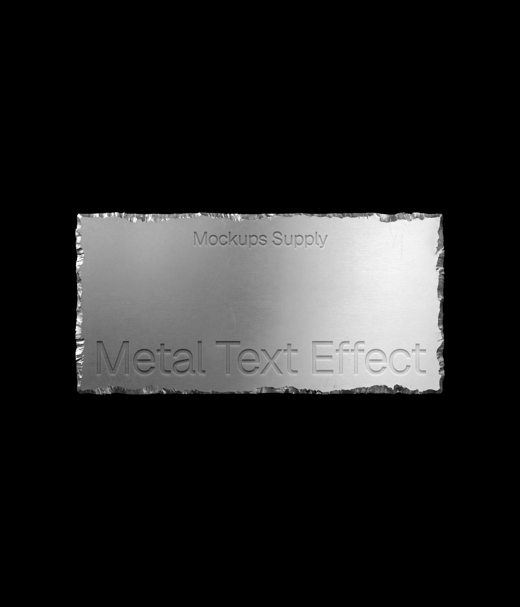 Torn chrome text effect download PSD
