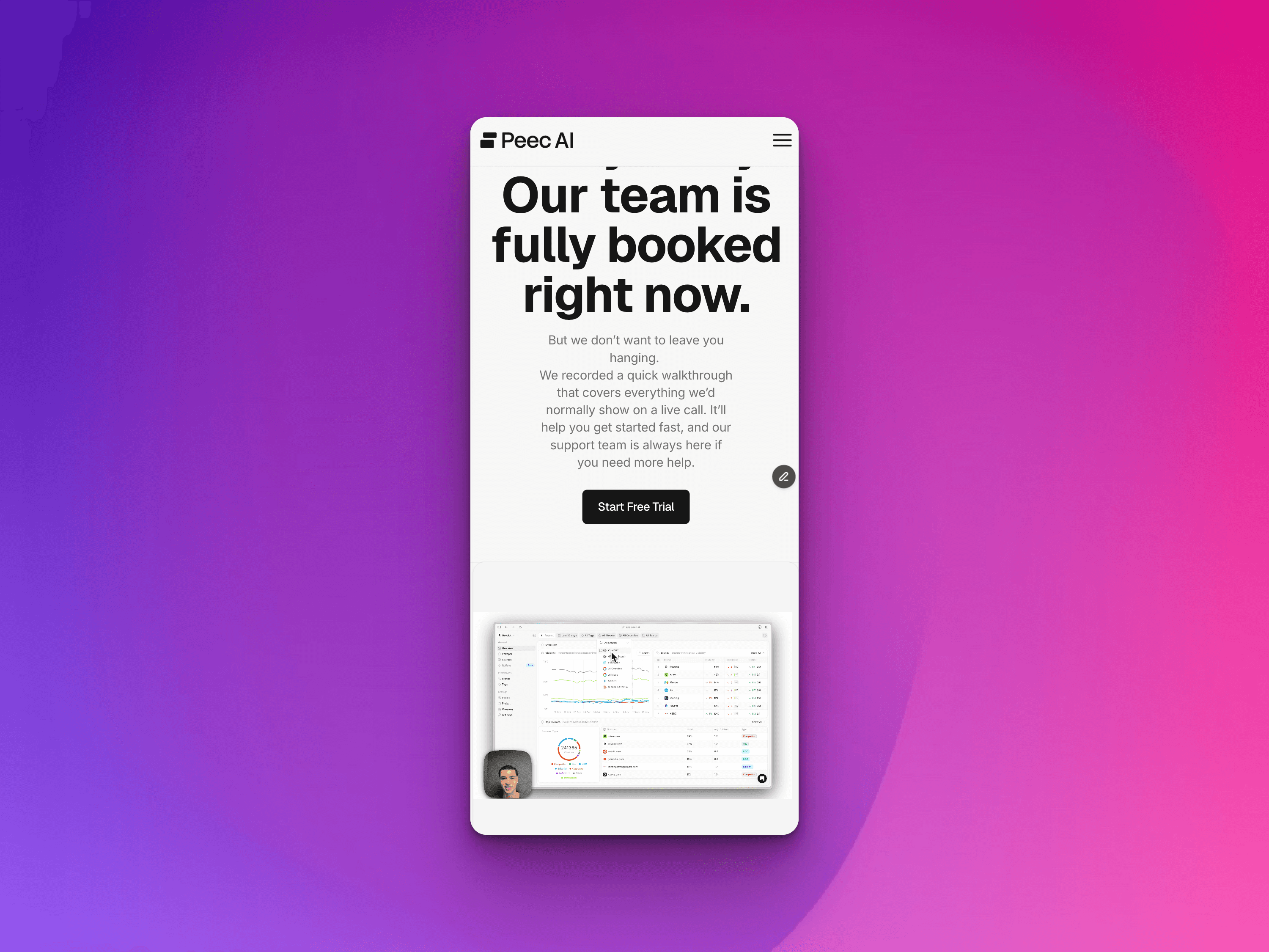 Peec AI Landing page