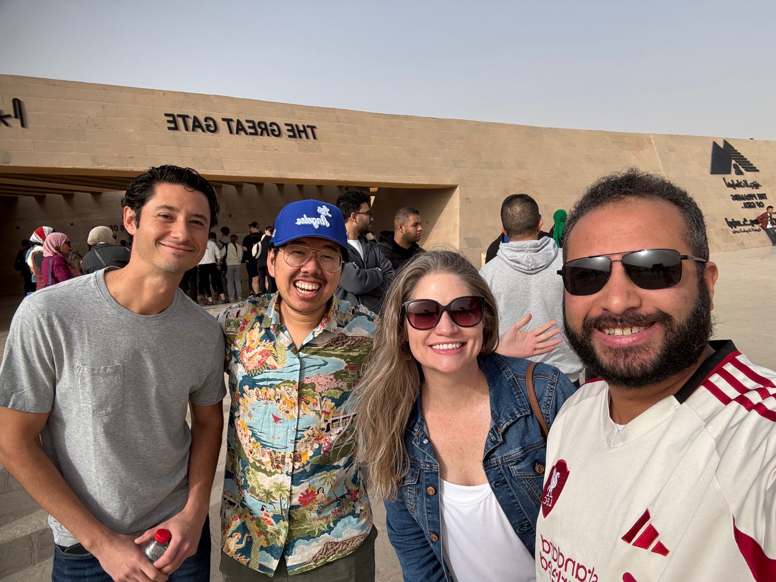 Team at the pyramids