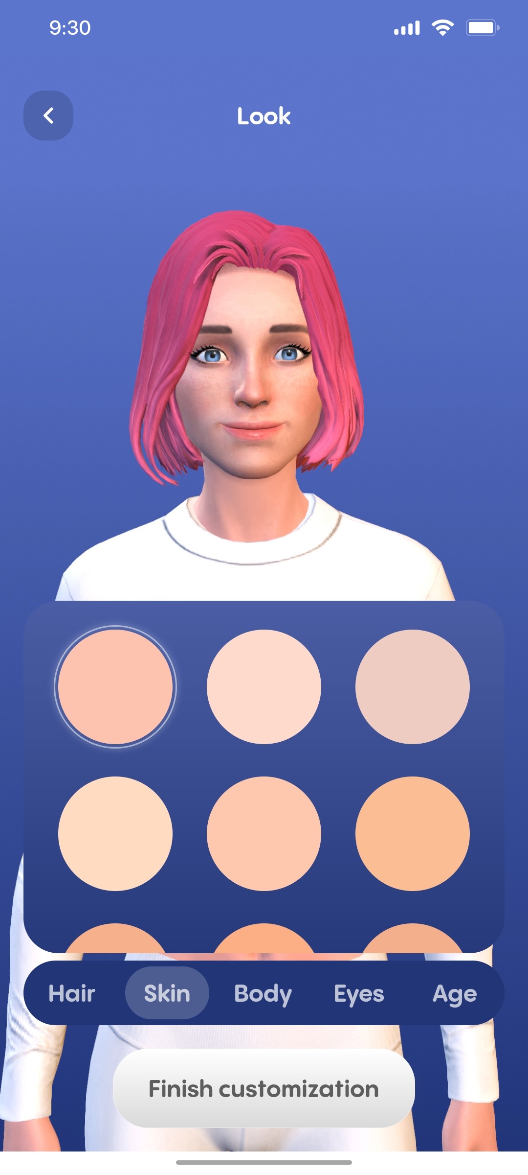 Replika Create Look Beauty screen
