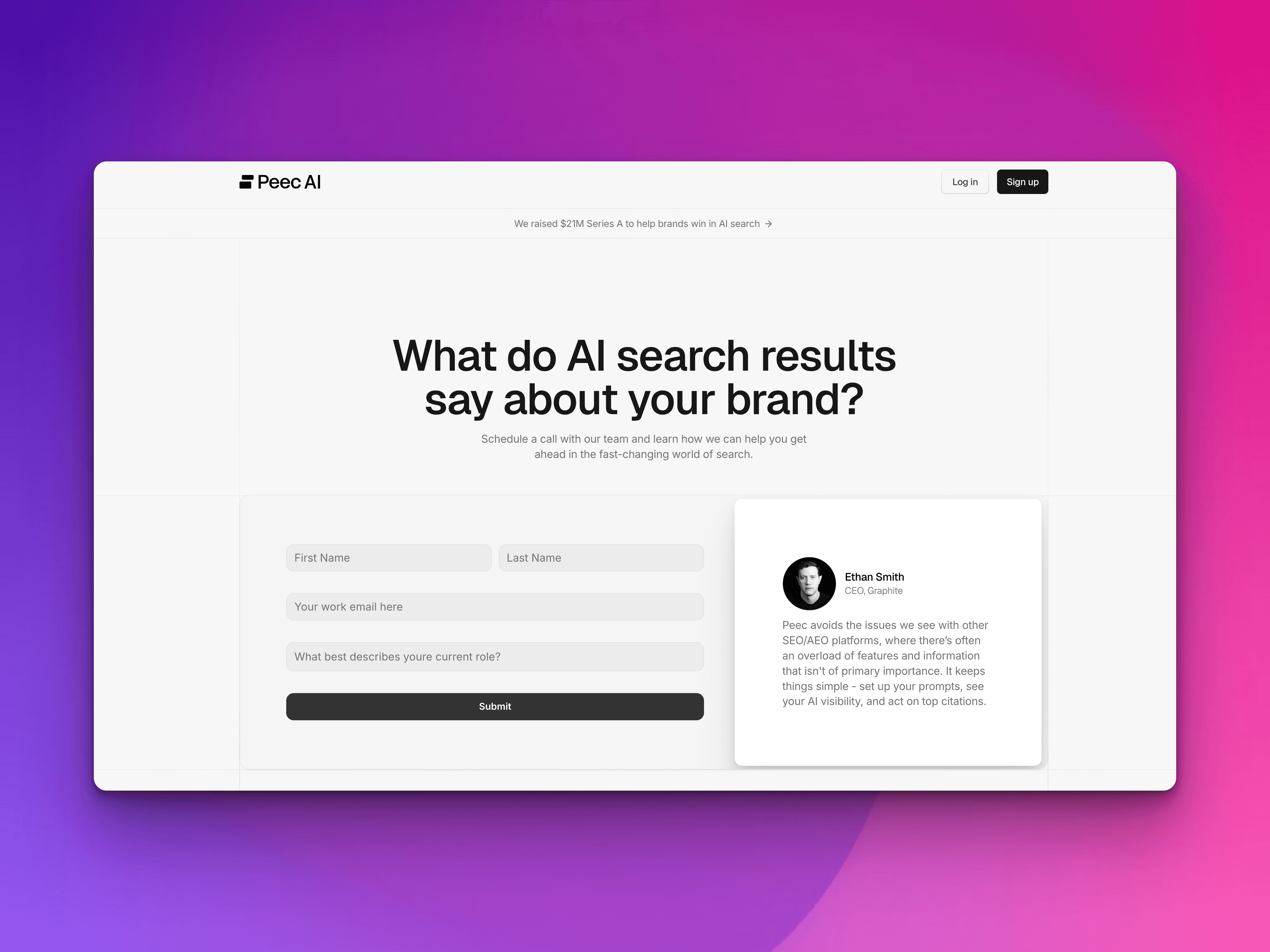 Peec AI Landing page