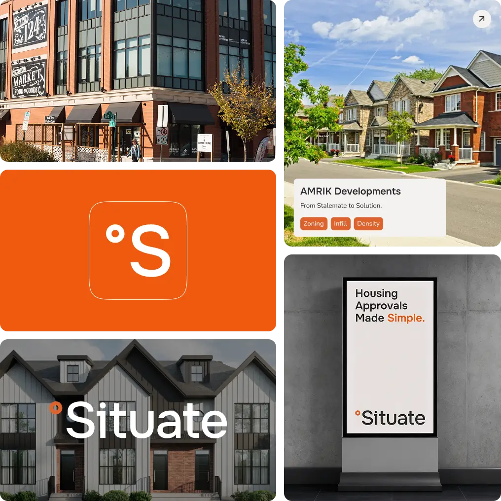 Construction company website mockup on a smartphone