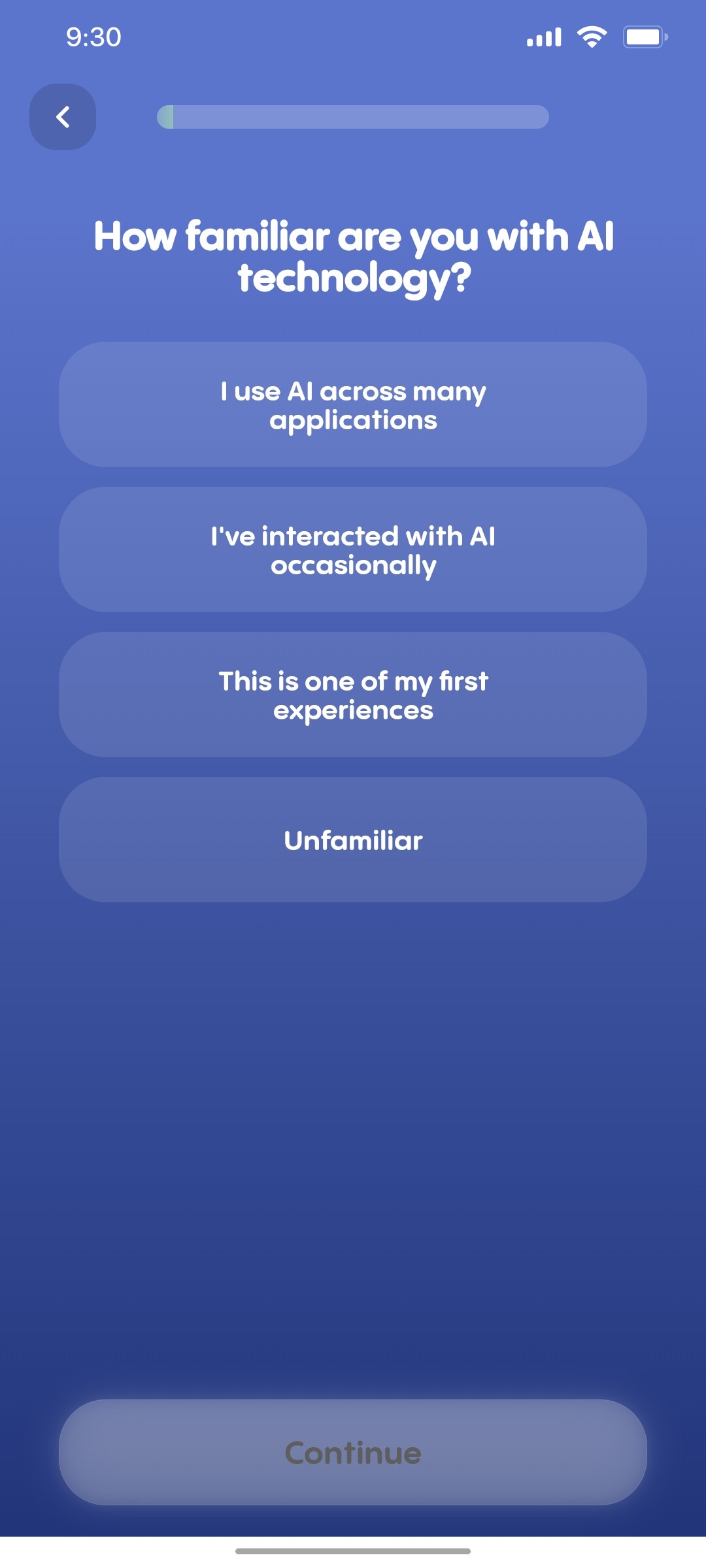 Replika Onboarding 01 screen