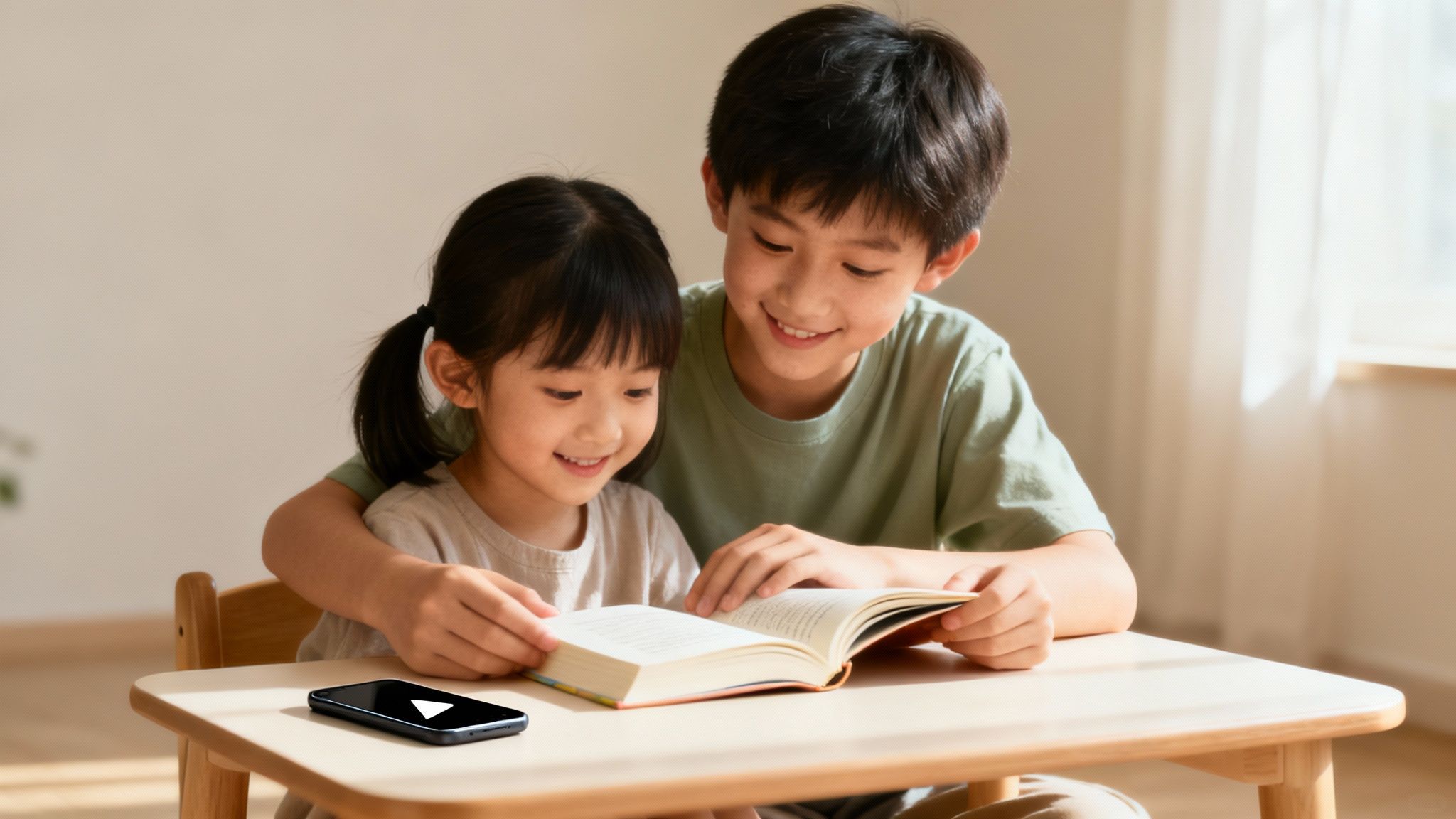Speak4Me – A focused learner rereading a passage in a book to build fluency.