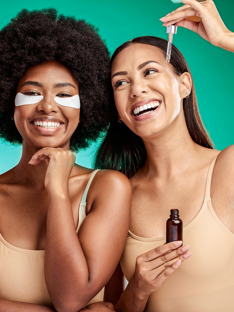 woman with white cream on face