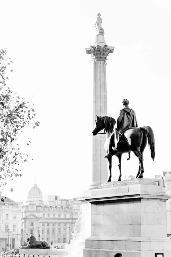 Man riding horse statue in London