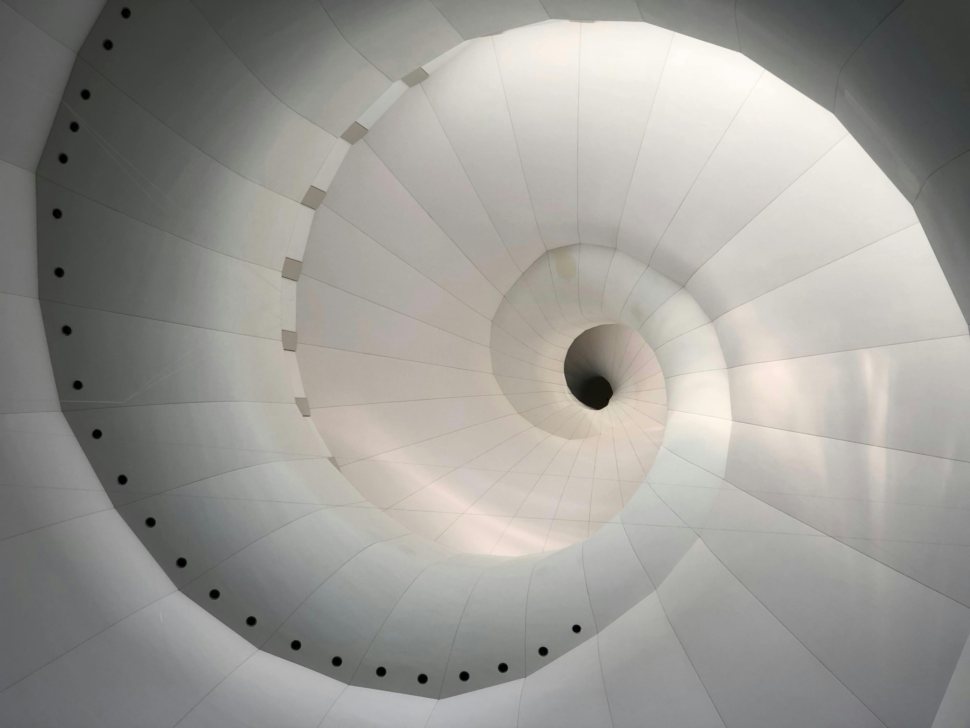 Dramatic spiral staircase 