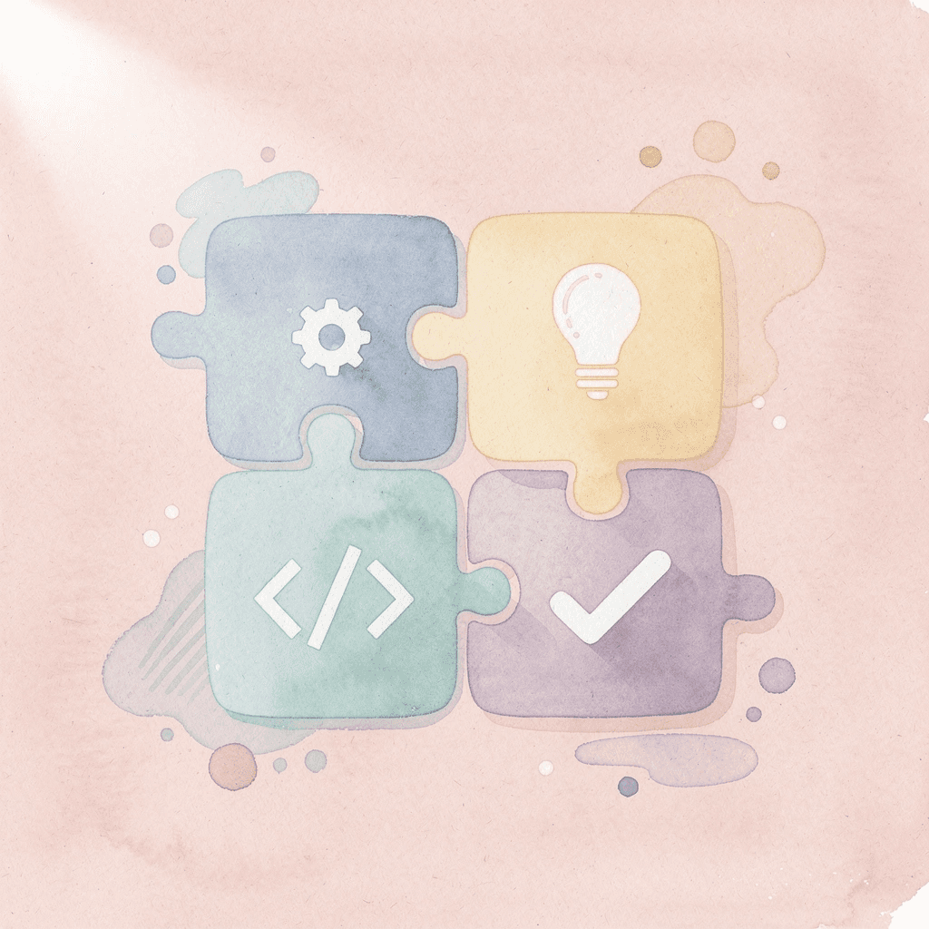 Puzzle pieces fitting together representing a comprehensive college strategy