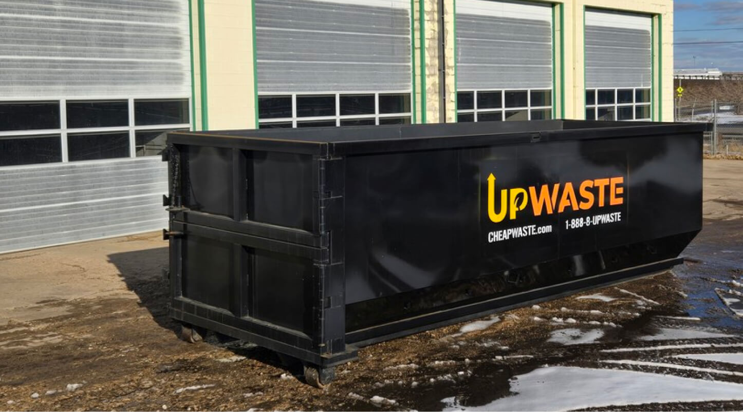 Dumpster placed outside residetial house