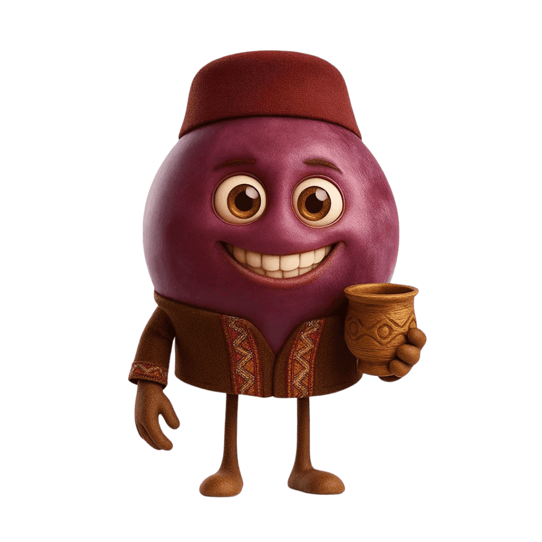 Kadarka grape berry illustration for wine education.