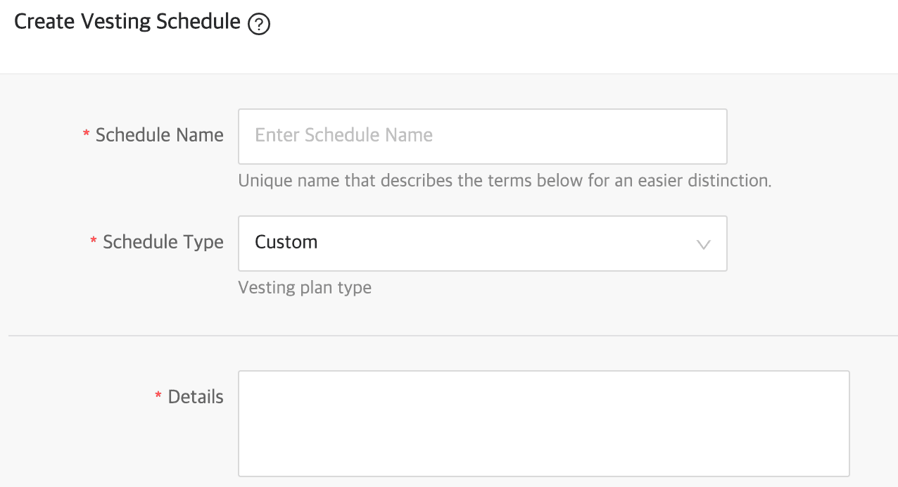You create a custom vesting schedule not linked to time or milestone achievements.