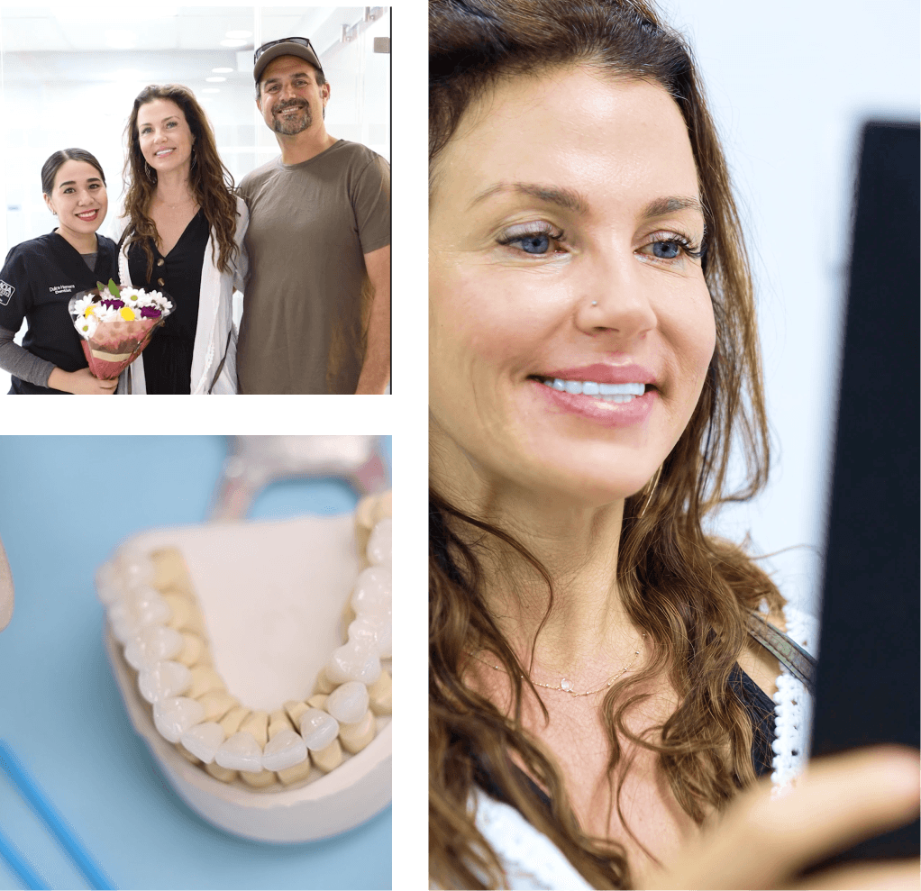  Image collage featuring two women with toothbrushes, representing dental care and the focus on patient trust in dental tourism.