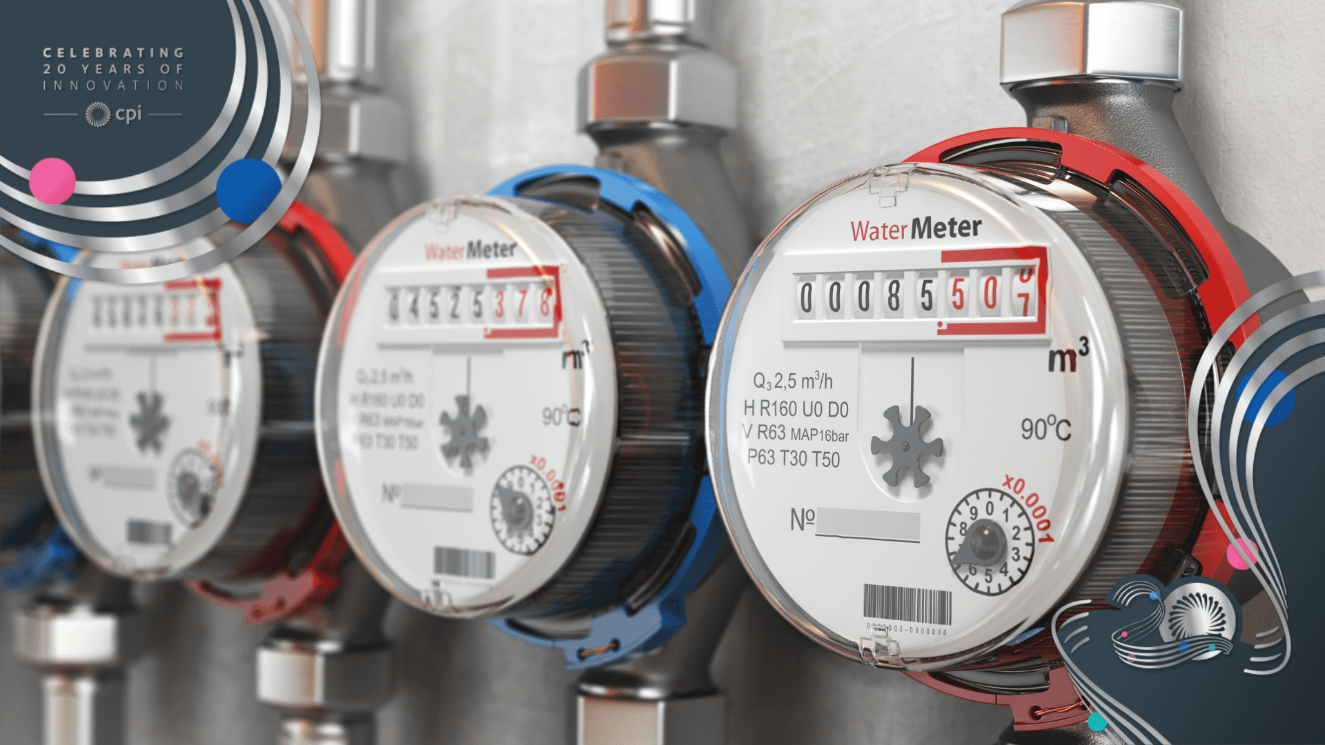 Three water meters.