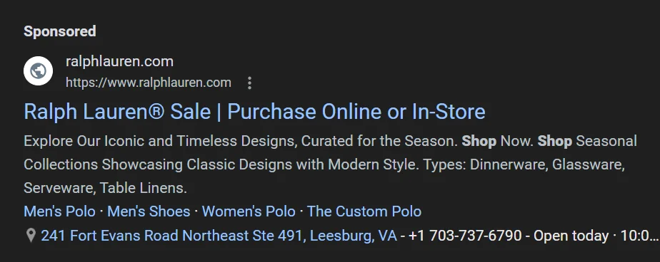 Structured snippet examples with Types header