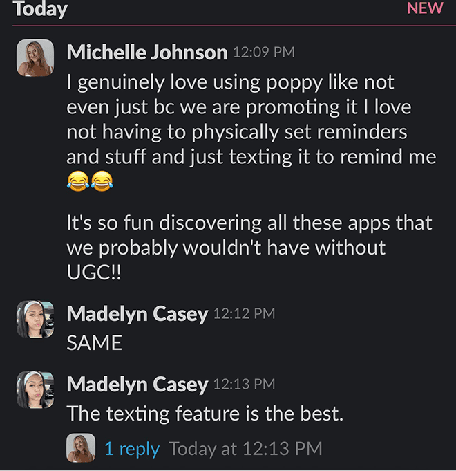 Feedback from Michelle Johnson