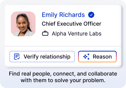 Find real people, connect, and collaborate with them to solve your problem