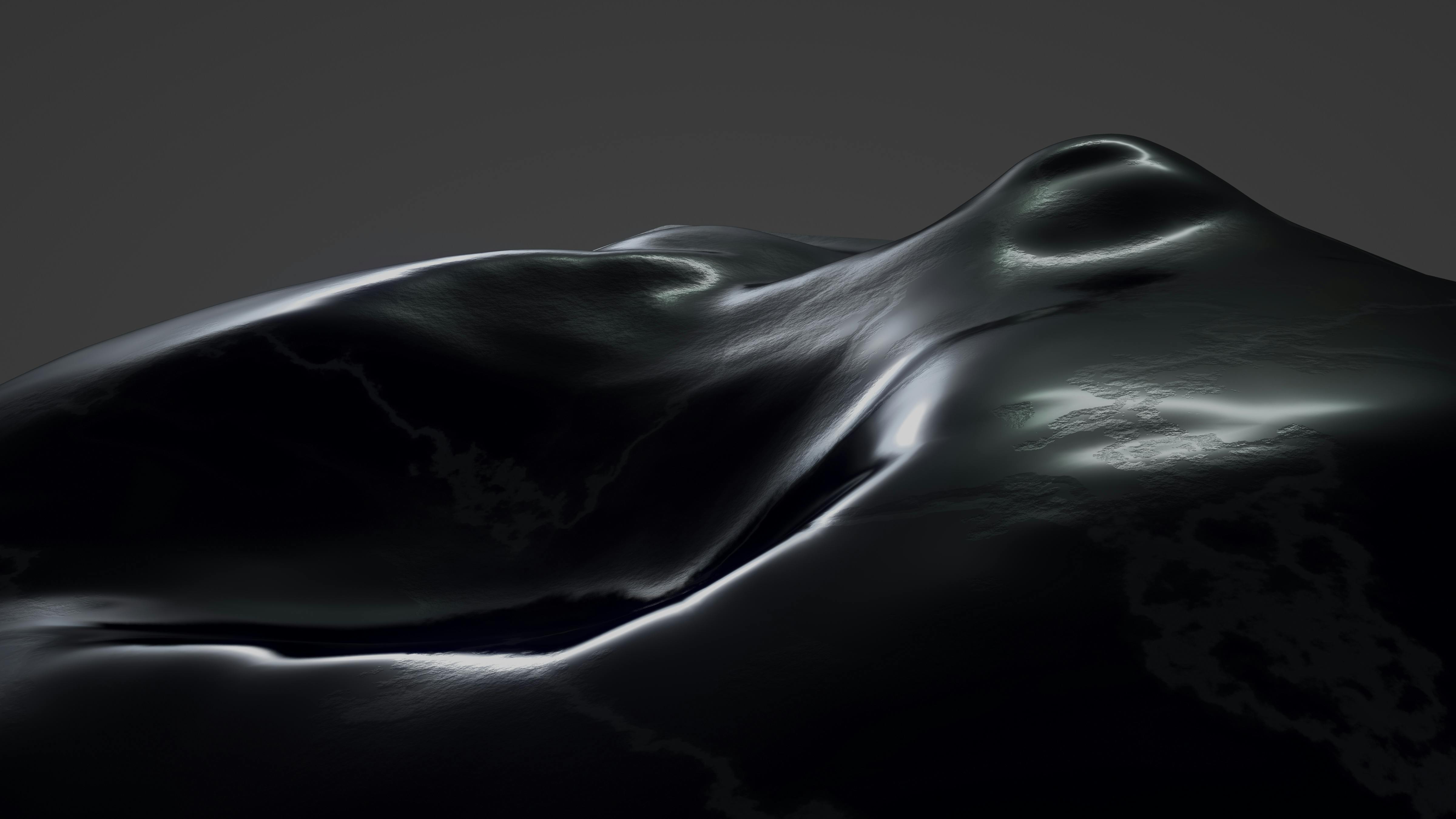 Dark themed fluffy rocks with glow effect.