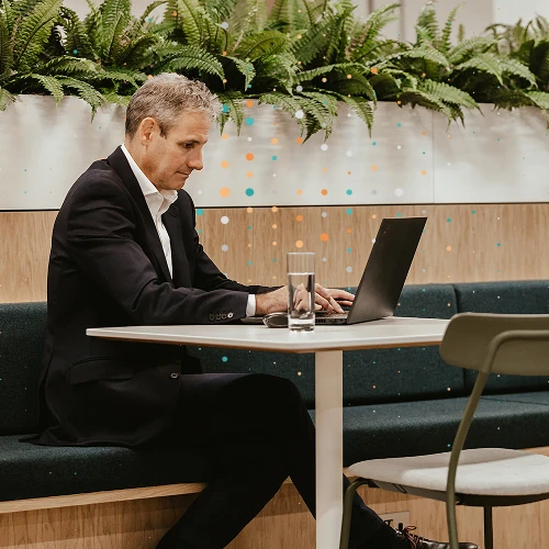 person talking in DevOps meeting