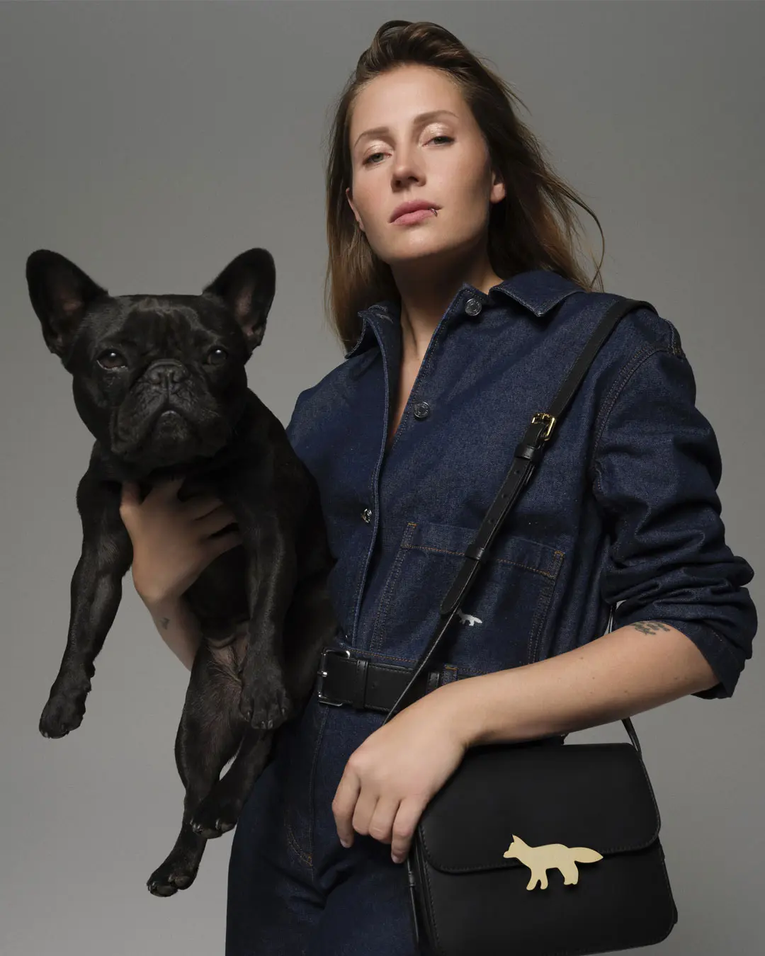 Charlotte de Witte x Maison Kitsuné The Edie handbag campaign