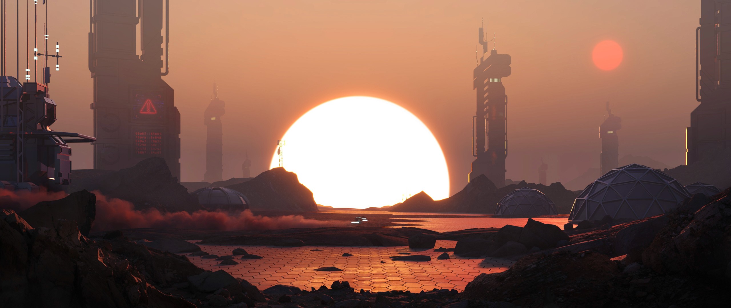 Arid Desert Future Landscape Space Solar System Megastructures