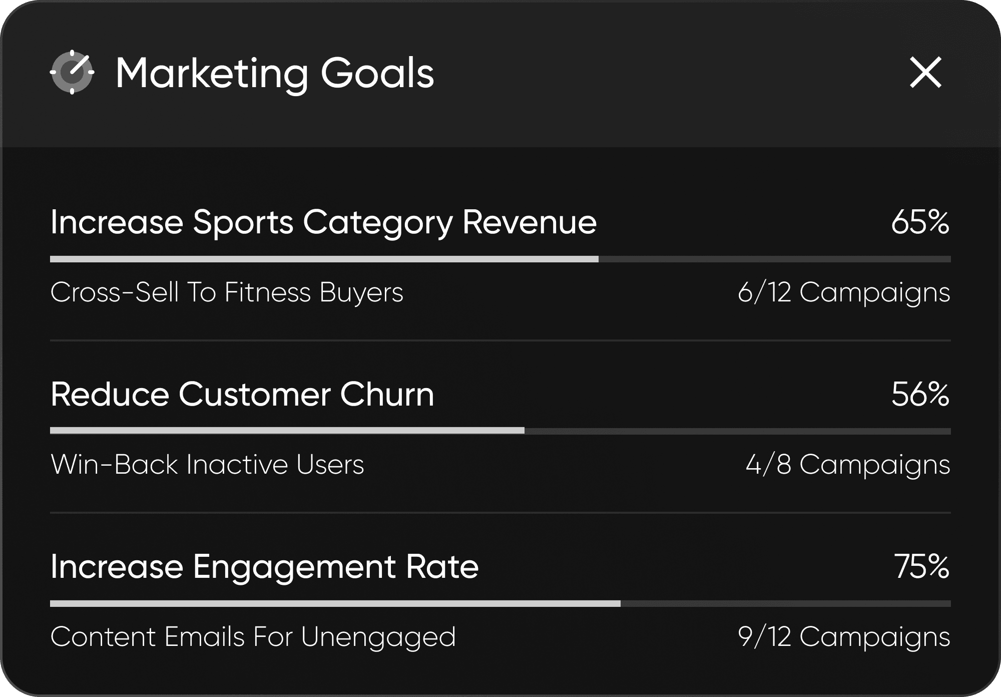 Goal driven email marketing. Set your goals and AI agent executes them.