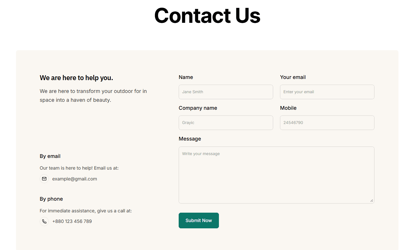 Contact 168