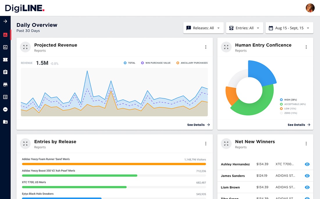 Screenshot of DigiLine website