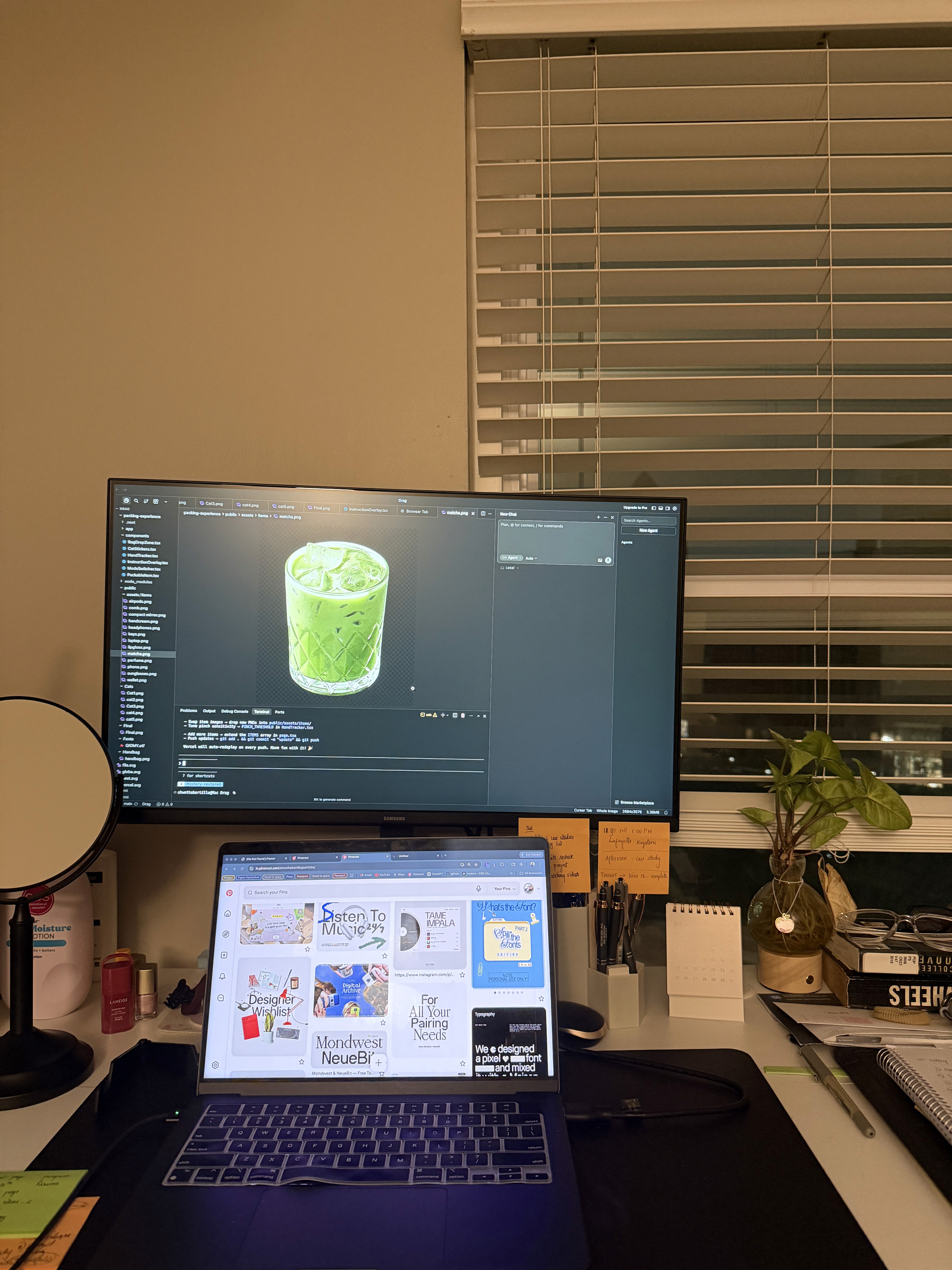 Nadina working quietly in front of a computer