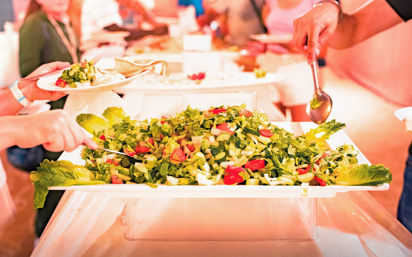 અબુ ધાબી સાંજરની રેતીના બધાણમાં સલાડ બુફે બારબિક્યૂ ડિનર.