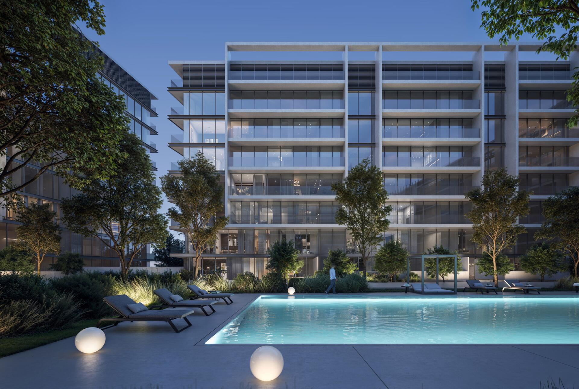 The Gate 5, a new office building , features contemporary architecture and a vibrant urban setting.