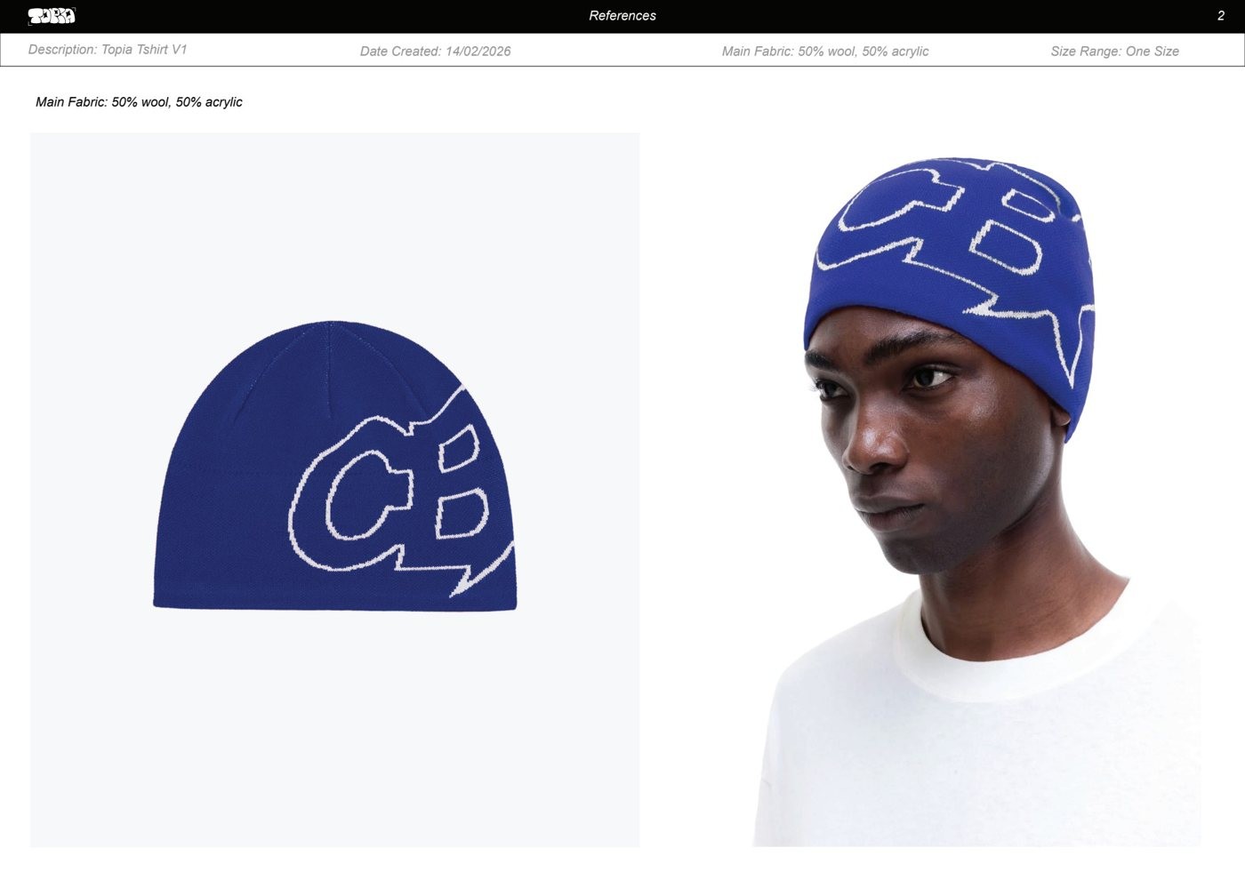 BEANIE 1 tech pack, page 2