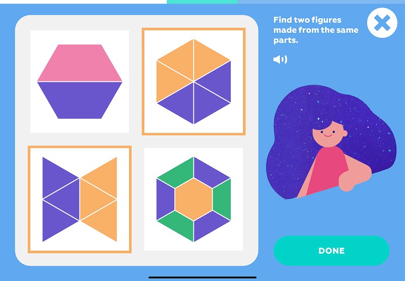 Composing shapes: choose all possible combinations using the same parts
