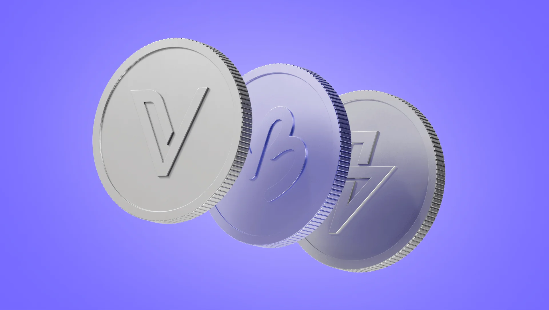Graphic of VeChain's three-token economy. VET on the left, VTHO in the middle, B3TR on the right. 