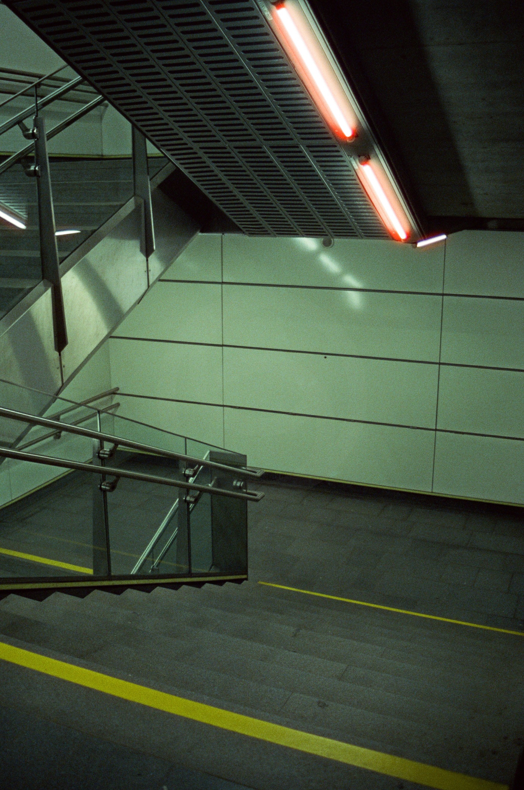 Down the stairs