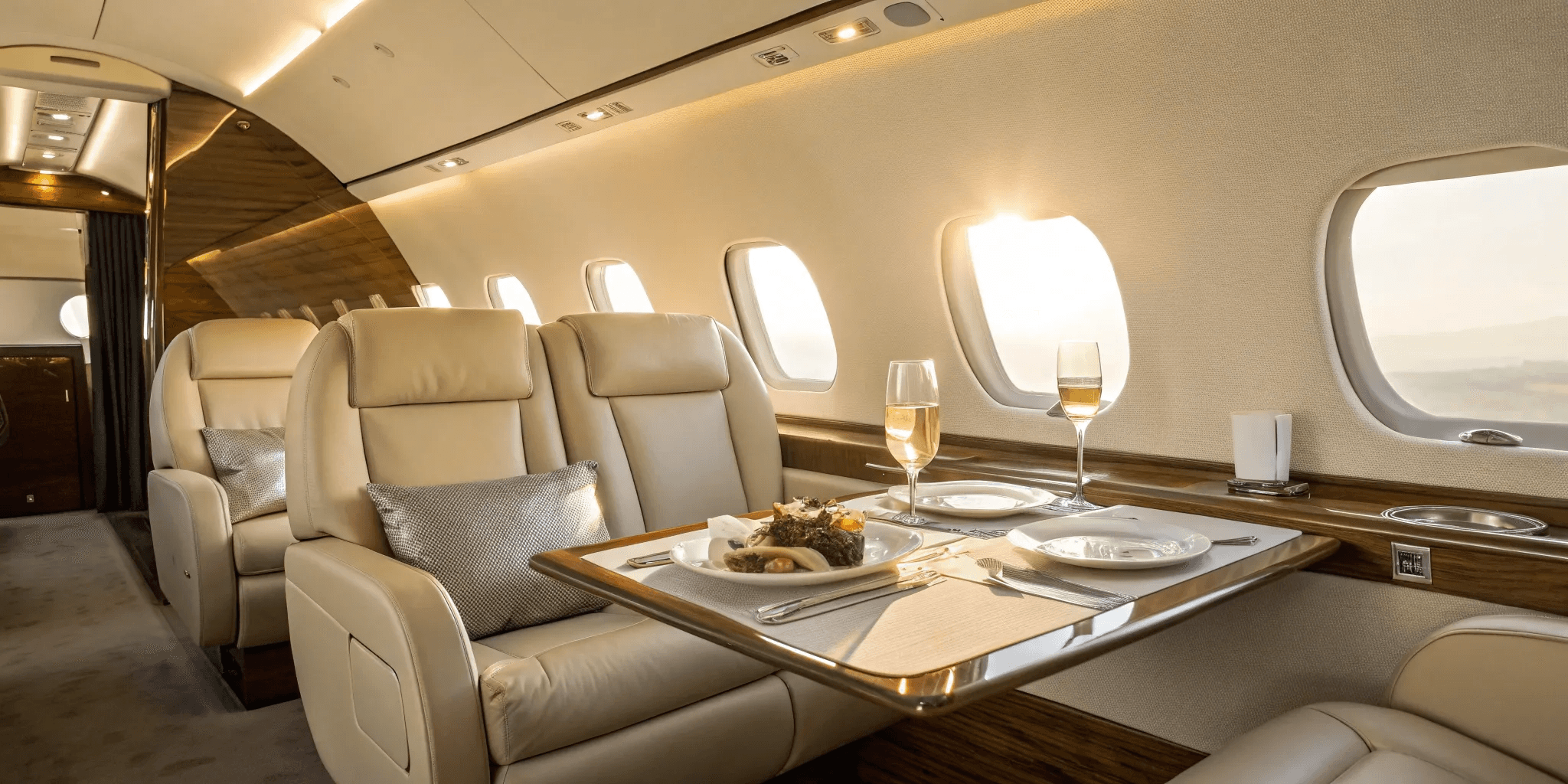 Luxury private jet parked on the runway beside a black executive car, representing premium private aviation and seamless travel service.