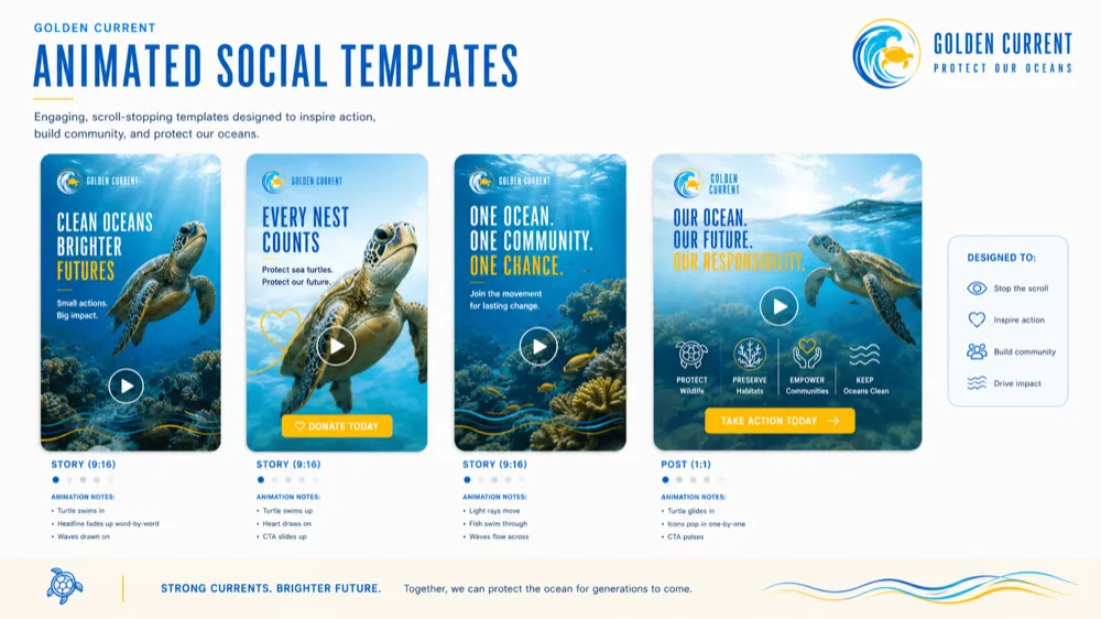 Golden Current Animated Web Templates