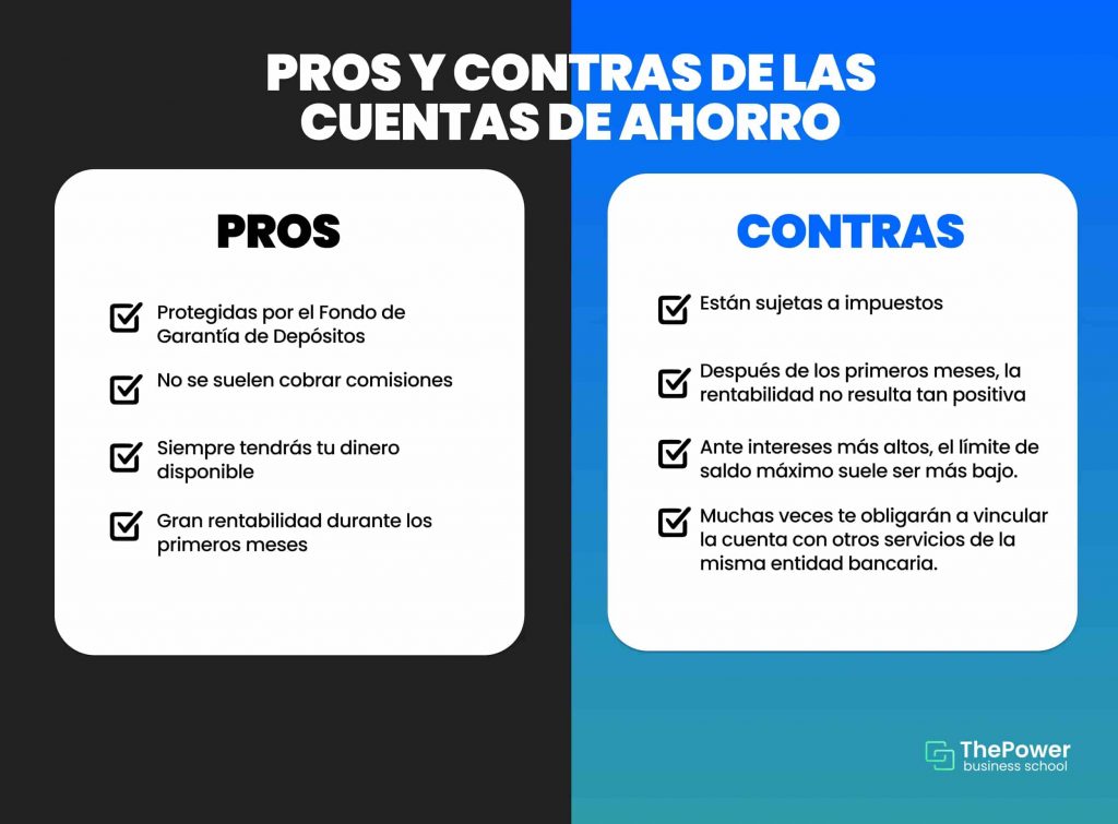 pros y contras de las cuentas de ahorro