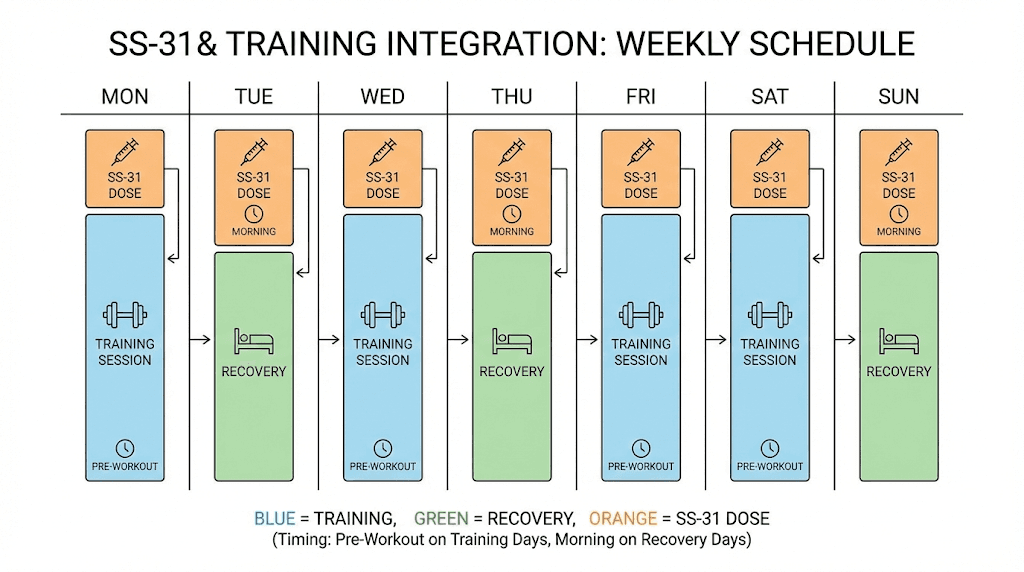 SS-31 peptide training integration schedule for bodybuilders
