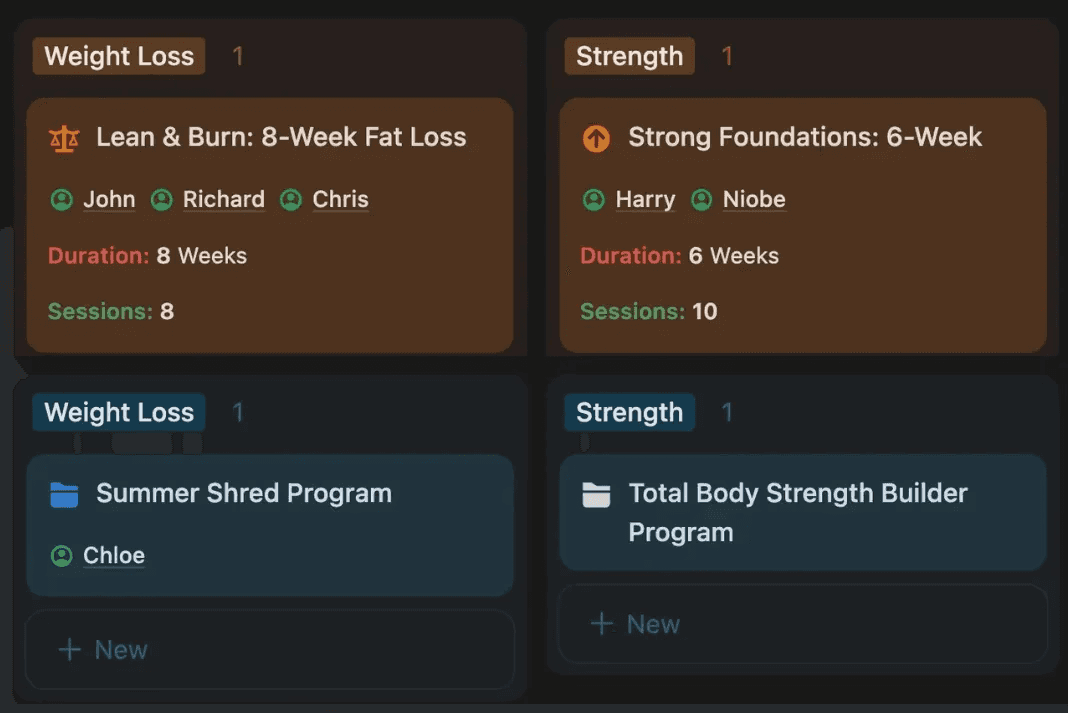 build client training plans