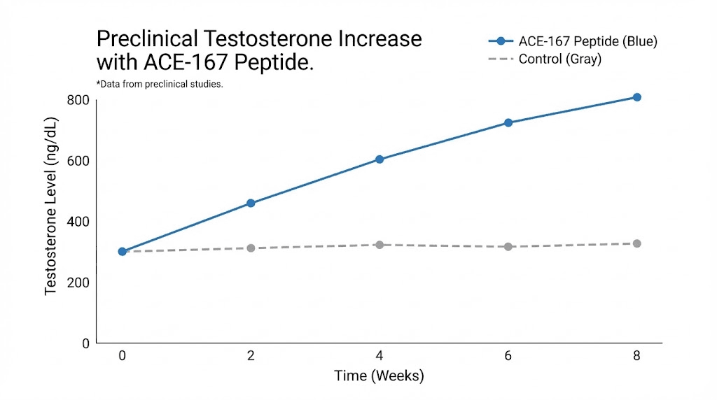 ACE-167 preclinical study results showing testosterone increase graph