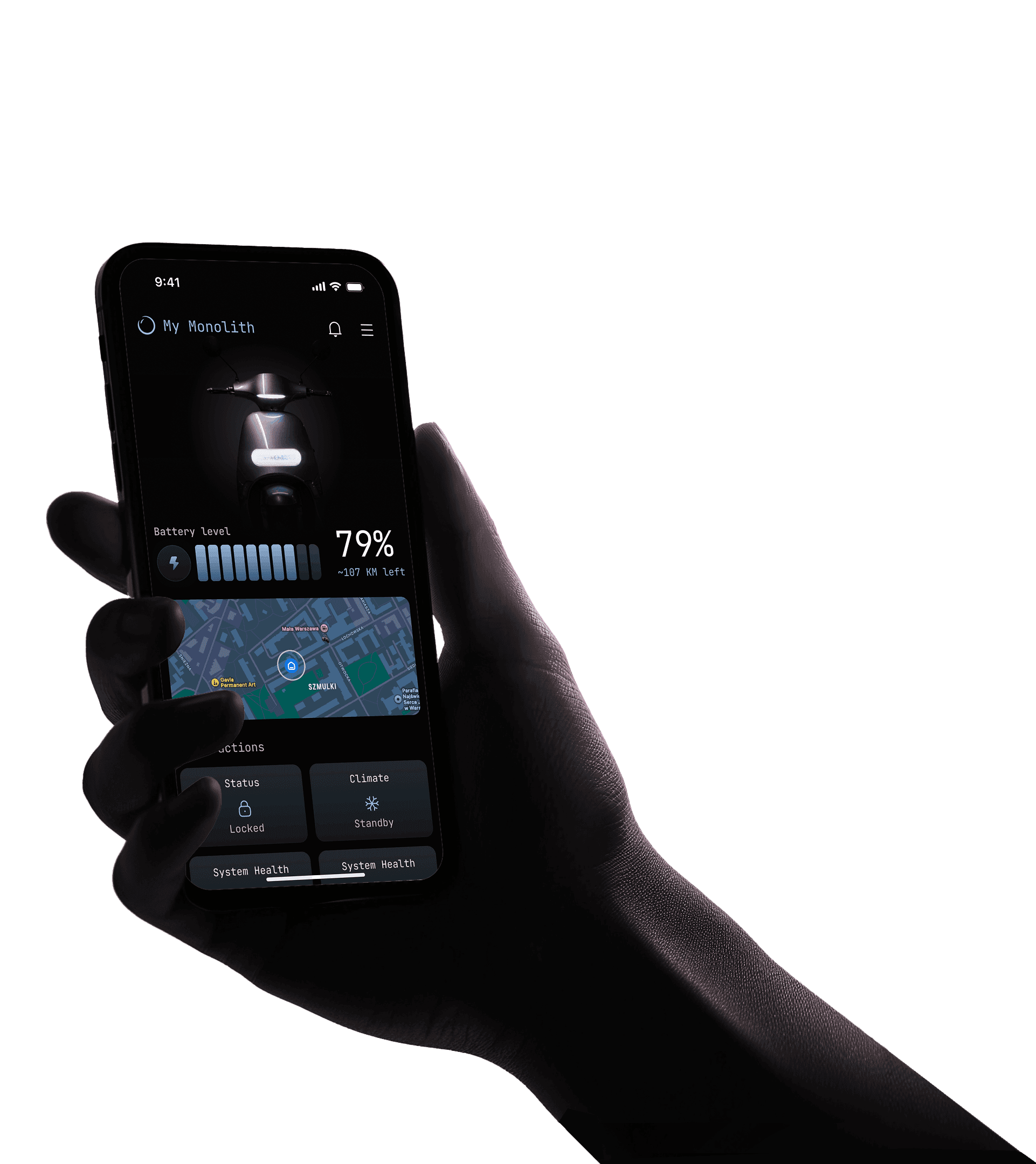 PEM Monolith. Pearl Electric Motors. Mobile App. My Monolith