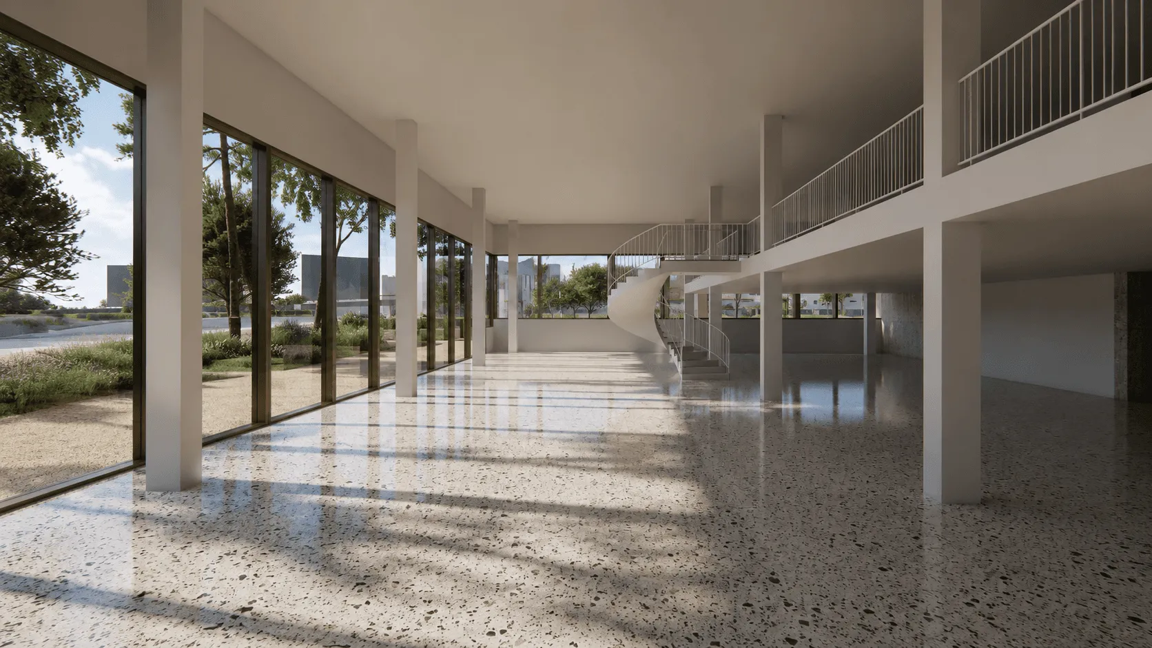 3D render of building's interior