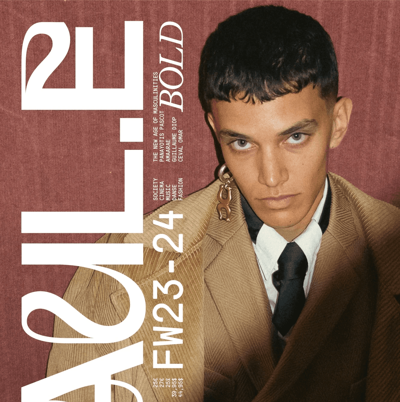 Woman on i-d magazine cover with blue background