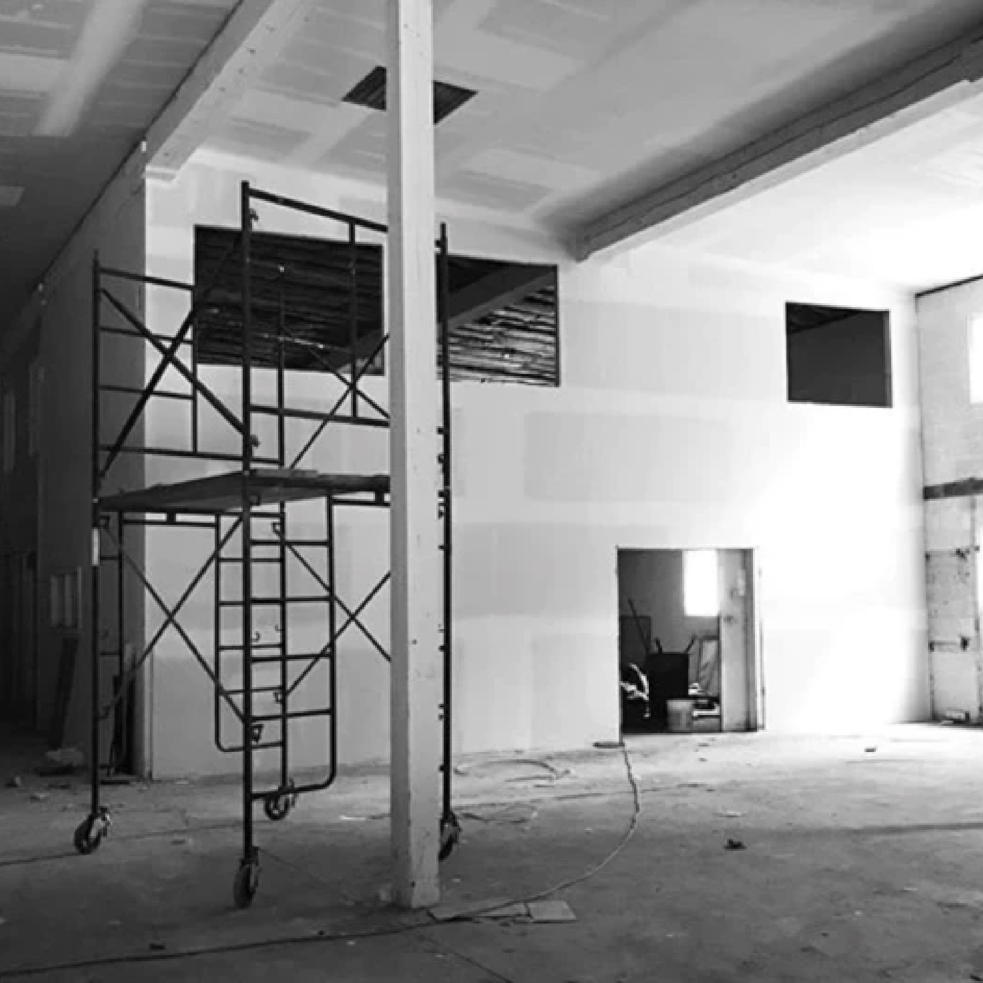 Empty factory under construction.