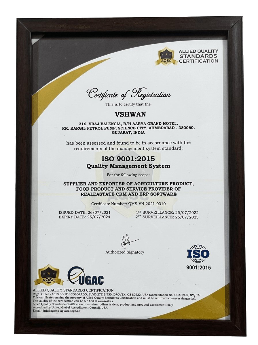 ISO 9001:2015 Quality Management System certificate of registration
