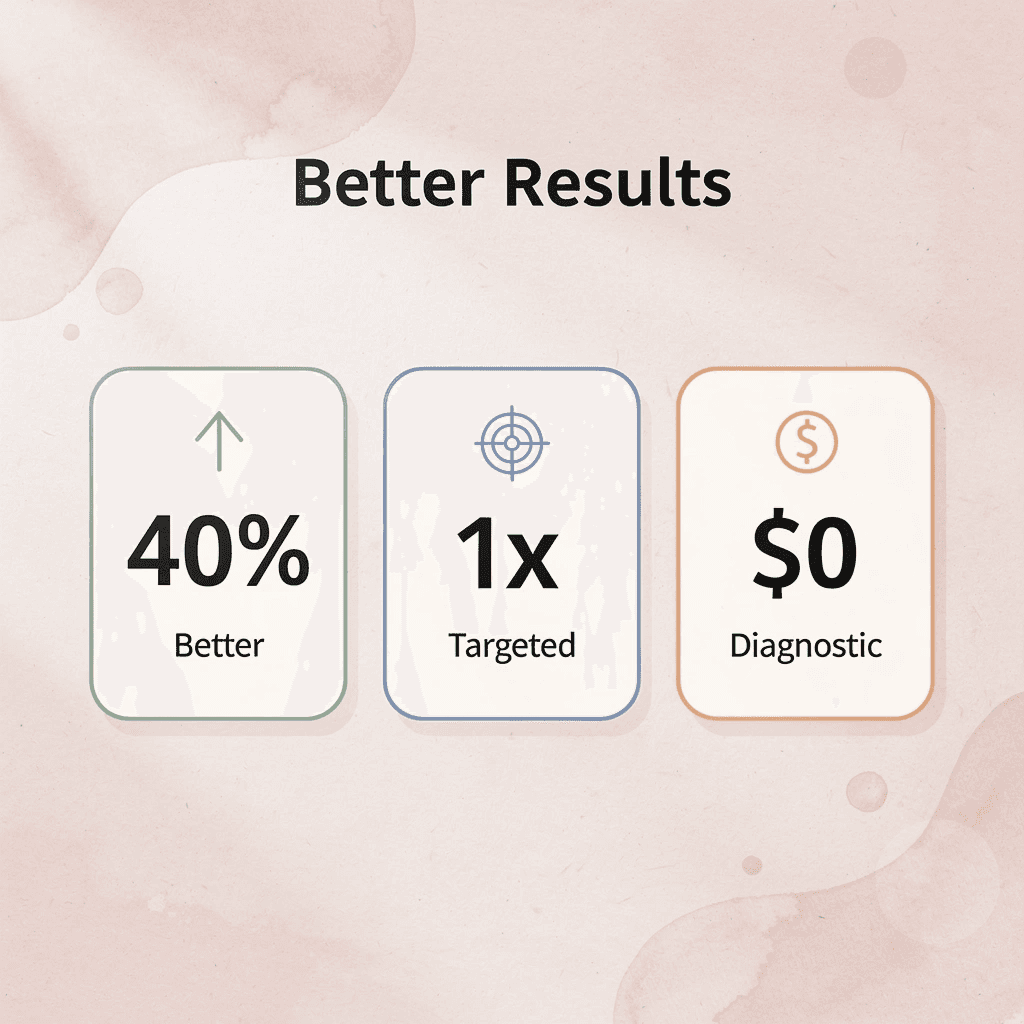 Statistics showing 40% better results with targeted approach