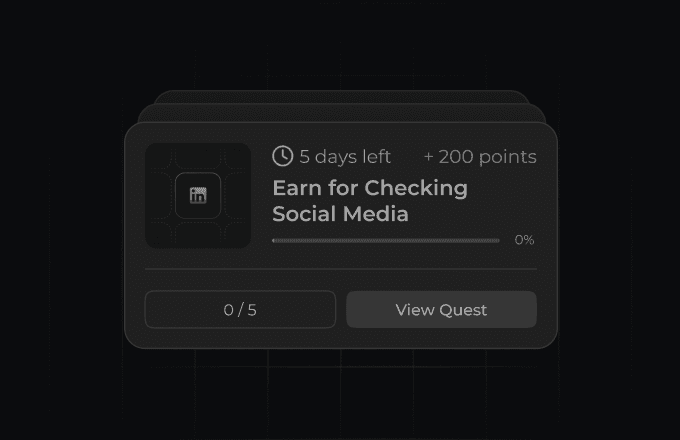 Quests — group missions into challenges.