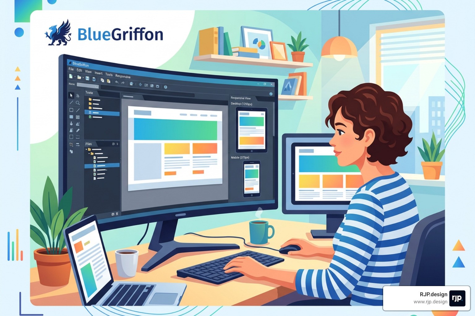 website layout breaking on a mobile screen - bluegriffon responsive design